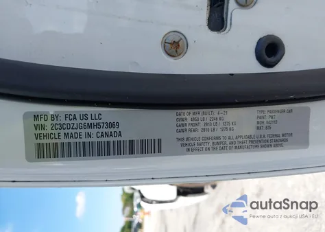 2021 Dodge Challenger Gt from USA, damaged, VIN 2C3CDZJG6MH573069